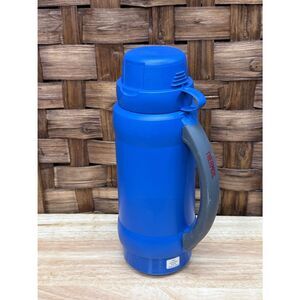 Thermos Blue Insulated Water Bottle with Gray Handle